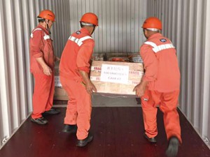 振东分公司连续高效接卸进博箱